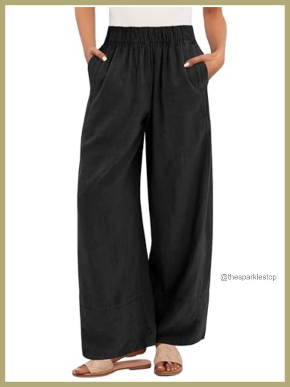 Wide Leg Linen Blend Palazzo Lounge Pants Boho Summer Trousers